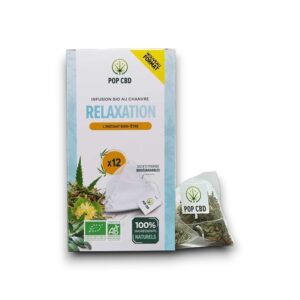 Infusion Relaxation en sachet pyramide Pop CBD – tisane bio détente